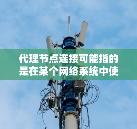 代理节点连接可能指的是在某个网络系统中使用代理节点来连接不同的设备或服务器。以下是一些可能的情况和解释 代理节点连接可能指的是在某个网络系统中使用代理节点来连接不同的设备或服务器。以下是一些可能的情况和解释